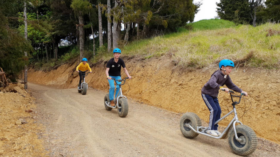 Prepare to have a blast as you go off-road and hit the trails at New Zealand's only Monster Scooter Adventure Park!